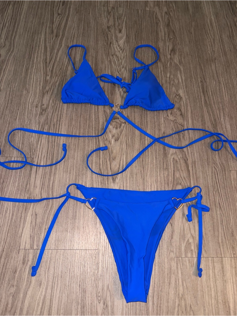 Royal Blue Triangle String Bikini Set